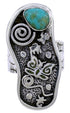 Genuine Sterling Silver Turquoise Butterfly Ring Size 7 BW71179